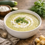 شوربة كوسا كريمية بالزبادي